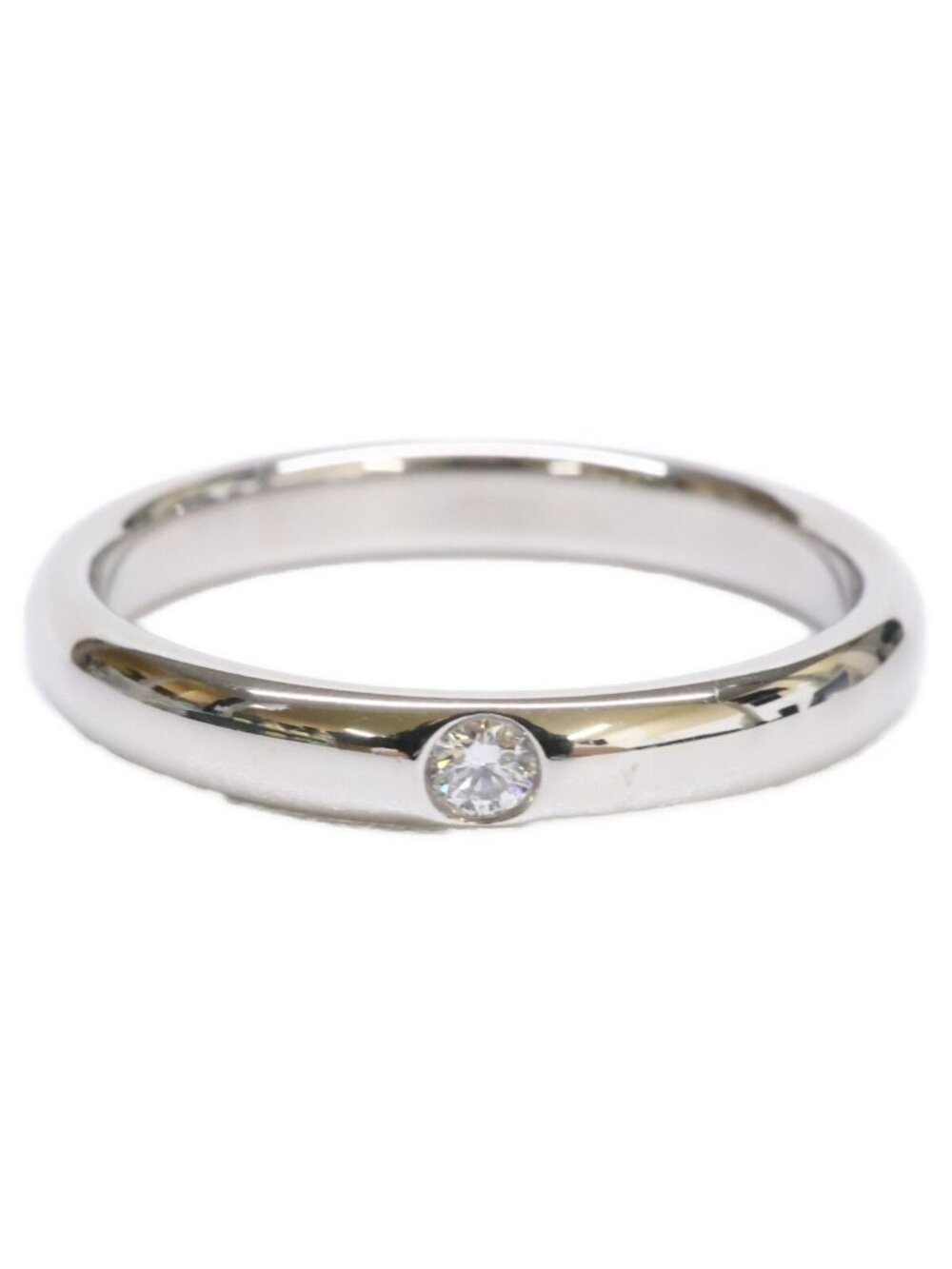 Harry Winston Polished Diamond 1 Stone Round Cut Band 15 Ring